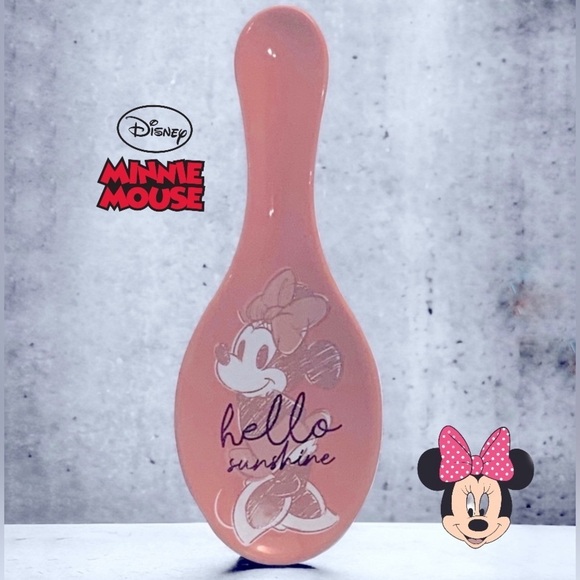 Disney Minnie Mouse Spoon Rest Ceramic Hello Sunshine NWT Mid Century Pink Coral - Picture 15 of 16